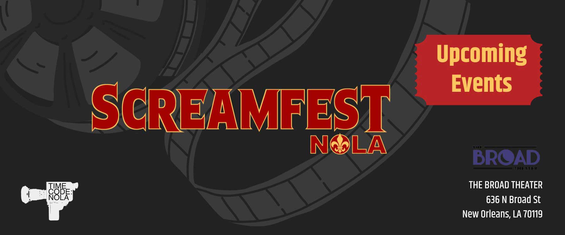 Screamfest NOLA Upcoming Events banner