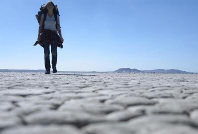 Creeping Darkness film still woman backpacking in the desert