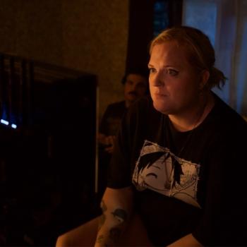 Director Alison Mattingly sitting behind a monitor