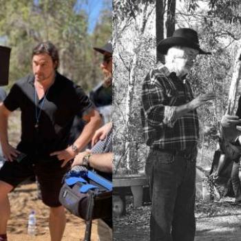 On set SHED with dir Steven J and John Jarratt